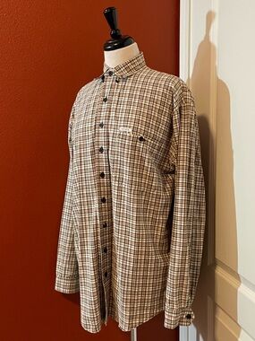 Vintage Mo Betta Men’s Plaid Cotton Garth Brooks Button Down Long Sleeve Shirt